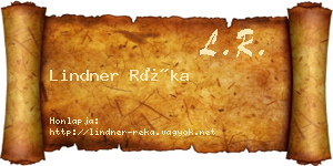 Lindner Réka névjegykártya
